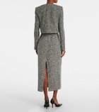 Oscar de la Renta Floral-appliqué cotton-blend tweed jacket