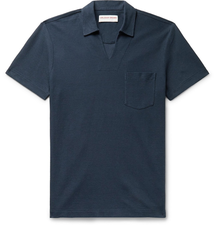 Photo: Orlebar Brown - Lincoln Cotton-Piqué Polo Shirt - Blue