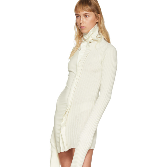 Christina Seewald SSENSE Exclusive Off-White Split Dress Sweater