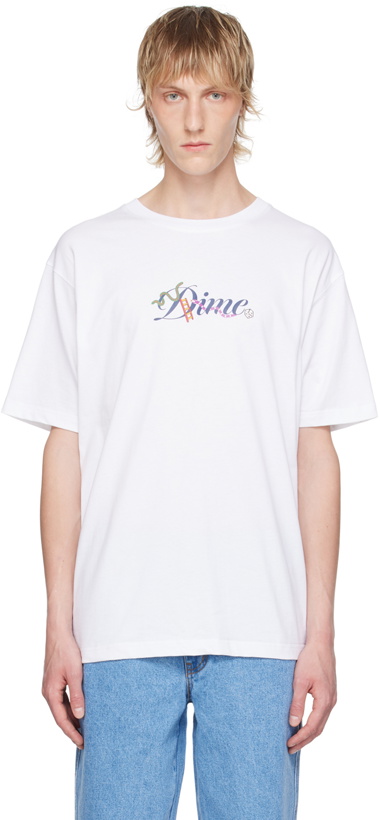 Photo: Dime White Cursive Snake T-Shirt