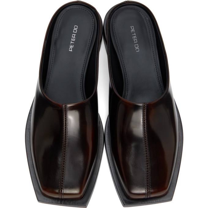 Peter Do Brown Square Toe Loafers Peter Do
