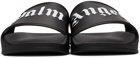 Palm Angels Black Sliders Sandals