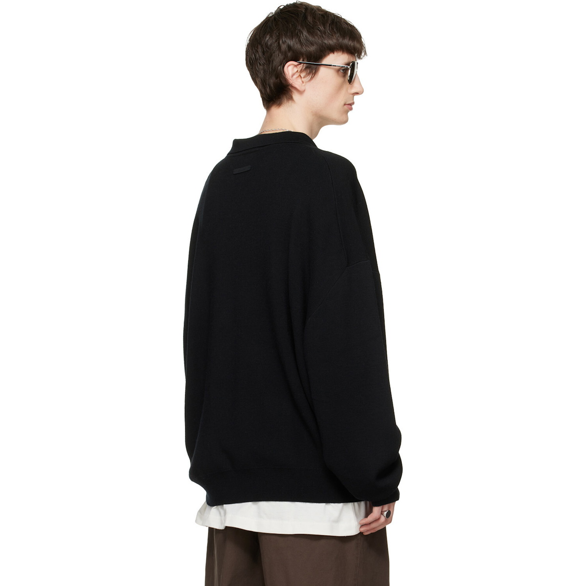 Fear of God ESSENTIALS Black Signature 90s Knit Polo