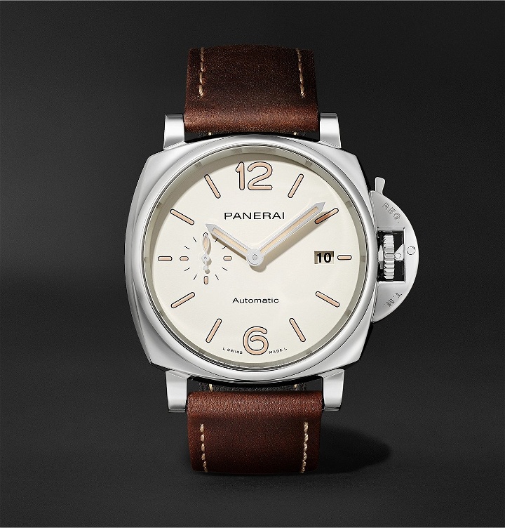 Photo: Panerai - Luminor Due Automatic 42mm Stainless Steel and Leather Watch - Brown