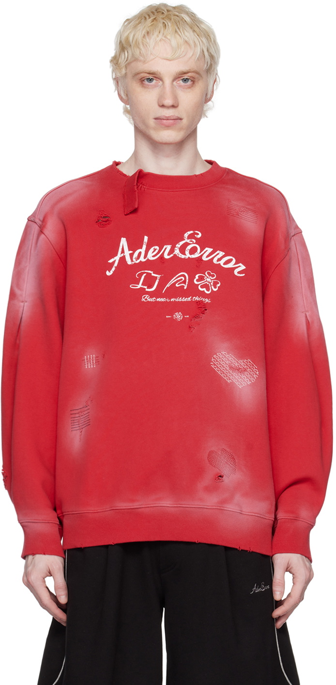 トップス Ader Error Sollec sweatshirt ADER error Red Sollec Sweatshirt ADER error