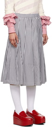 Comme des Garçons Girl Black & White Striped Midi Skirt