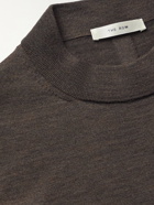 The Row - Delsie Merino Wool Mock-Neck Sweater - Brown