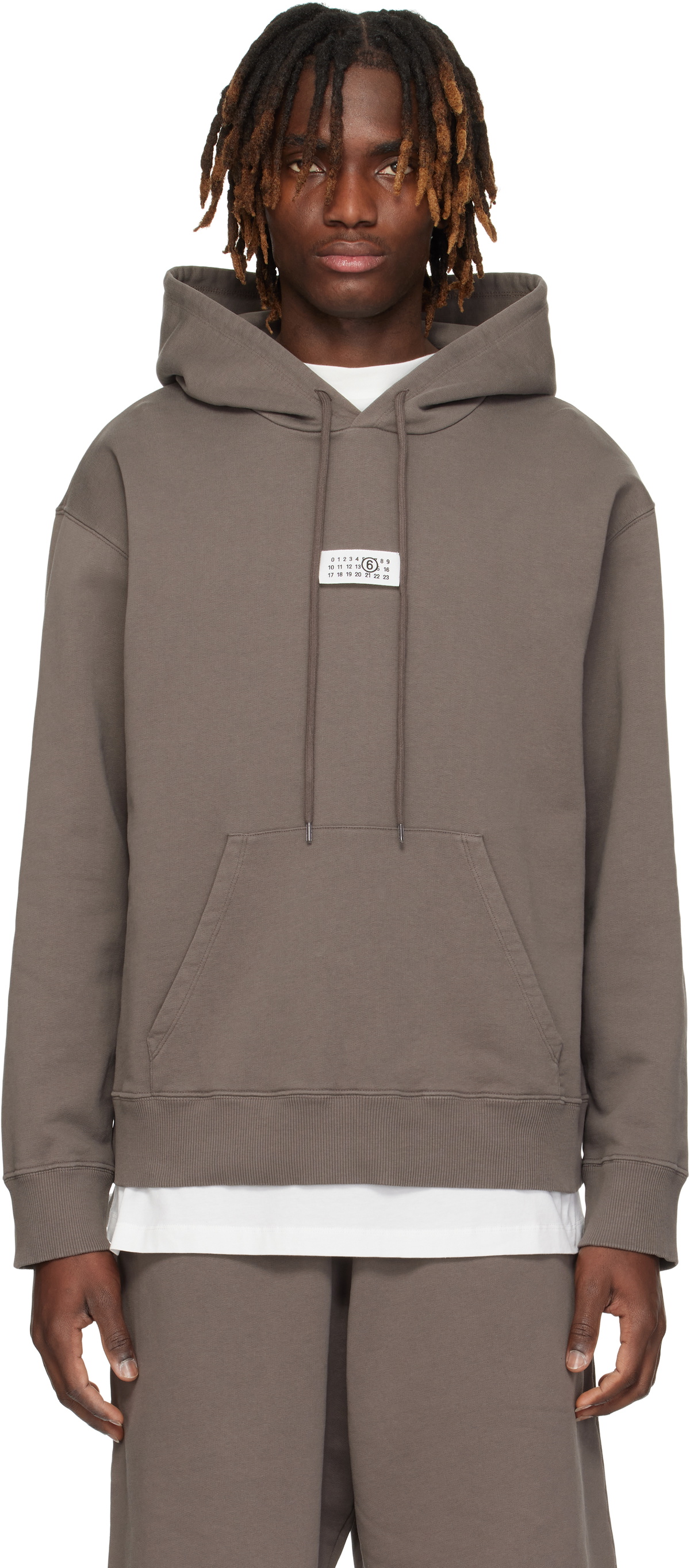 【Maison Margiela】Stitch Sweatshirt - Brown brown-unbrushed-cotton-hoodie.jpg