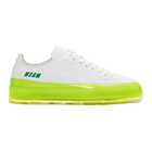 MSGM White and Yellow RBRSL Rubber Soul Edition Floating Sneakers