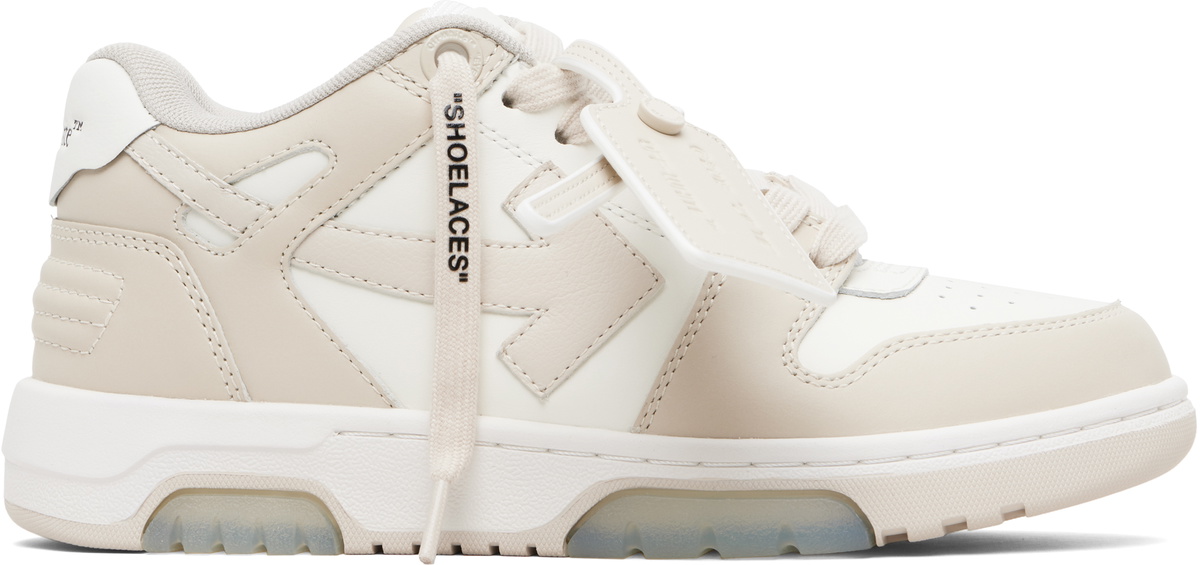 Off-White White & Beige Out Of Office Sneakers