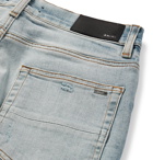 AMIRI - MX1 Ultra Skinny-Fit Distressed Panelled Stretch-Denim Jeans - Blue