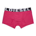 Diesel Three-Pack Pink and Green UMBX-Shawn Boxers