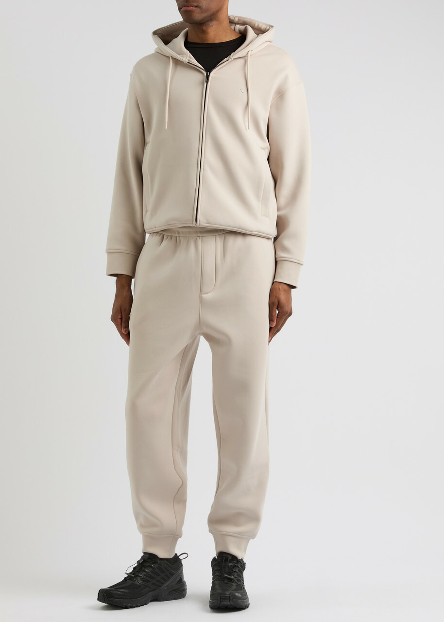 Emporio Armani Hooded Stretch-jersey Sweatshirt Ecru
