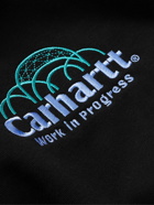 Carhartt WIP - Geo Script Logo-Embroidered Cotton-Blend Jersey Sweatshirt - Black