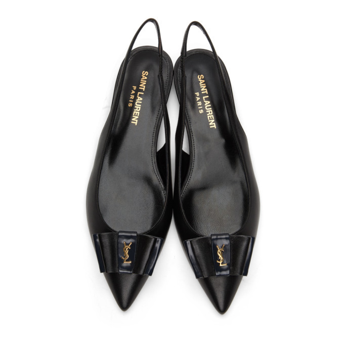 【SAINT LAURENT】ANAIS SLINGBACK FLATS Saint Laurent - Anaïs leather slingback ballet flats Saint