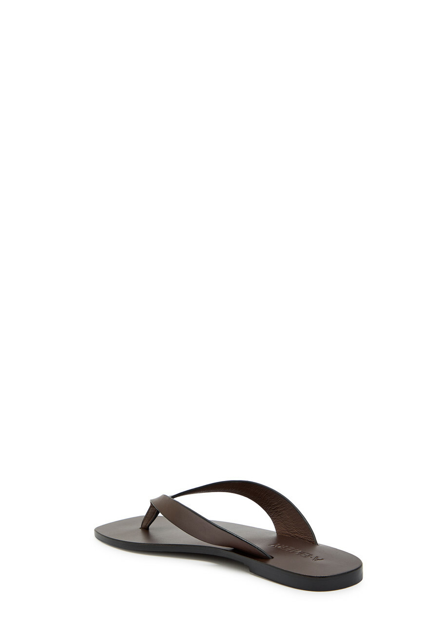 A.emery Kinto Leather Flip Flops Brown