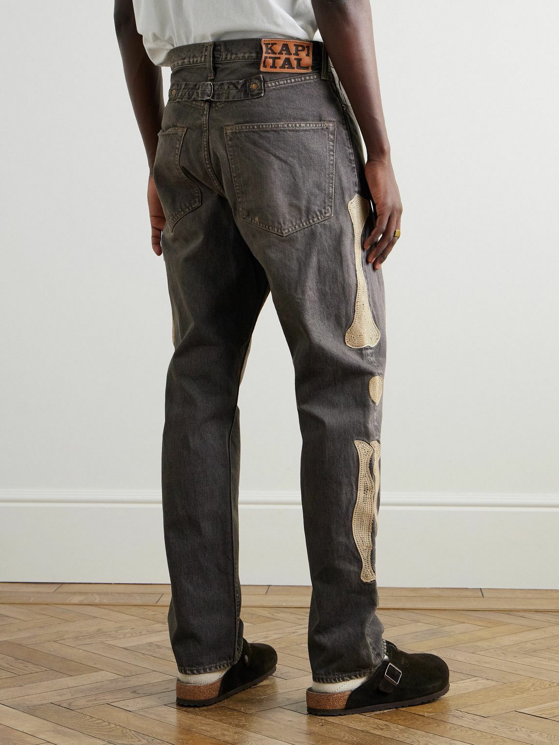 KAPITAL - Slim-Fit Crochet-Trimmed Jeans - Blue KAPITAL