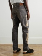 KAPITAL - Slim-Fit Crochet-Trimmed Jeans - Blue