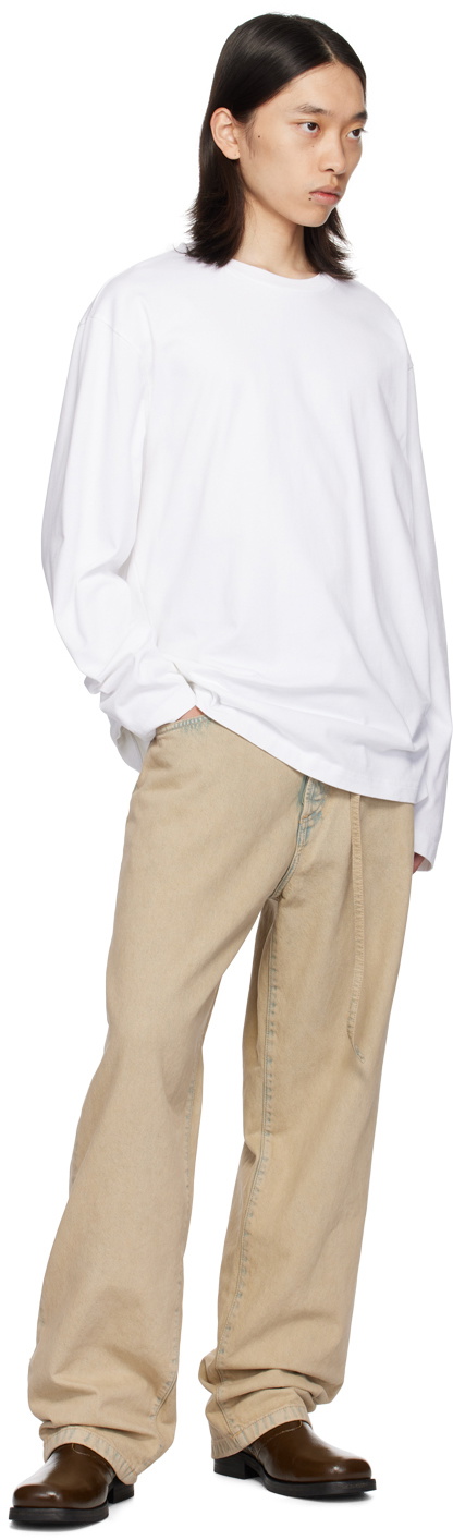 Róhe White Oversized Long Sleeve T-Shirt