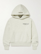 Fear of God Essentials Kids - Logo-Print Cotton-Blend Jersey Hoodie - Gray