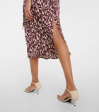 Velvet Juno printed satin midi skirt