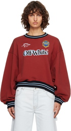 Off-White Red Sporty Over Crew Logo Sweatshirt