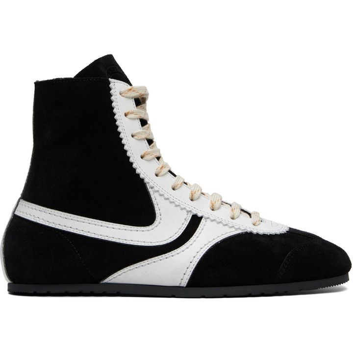 Photo: Dries Van Noten Black & White Suede Sneakers
