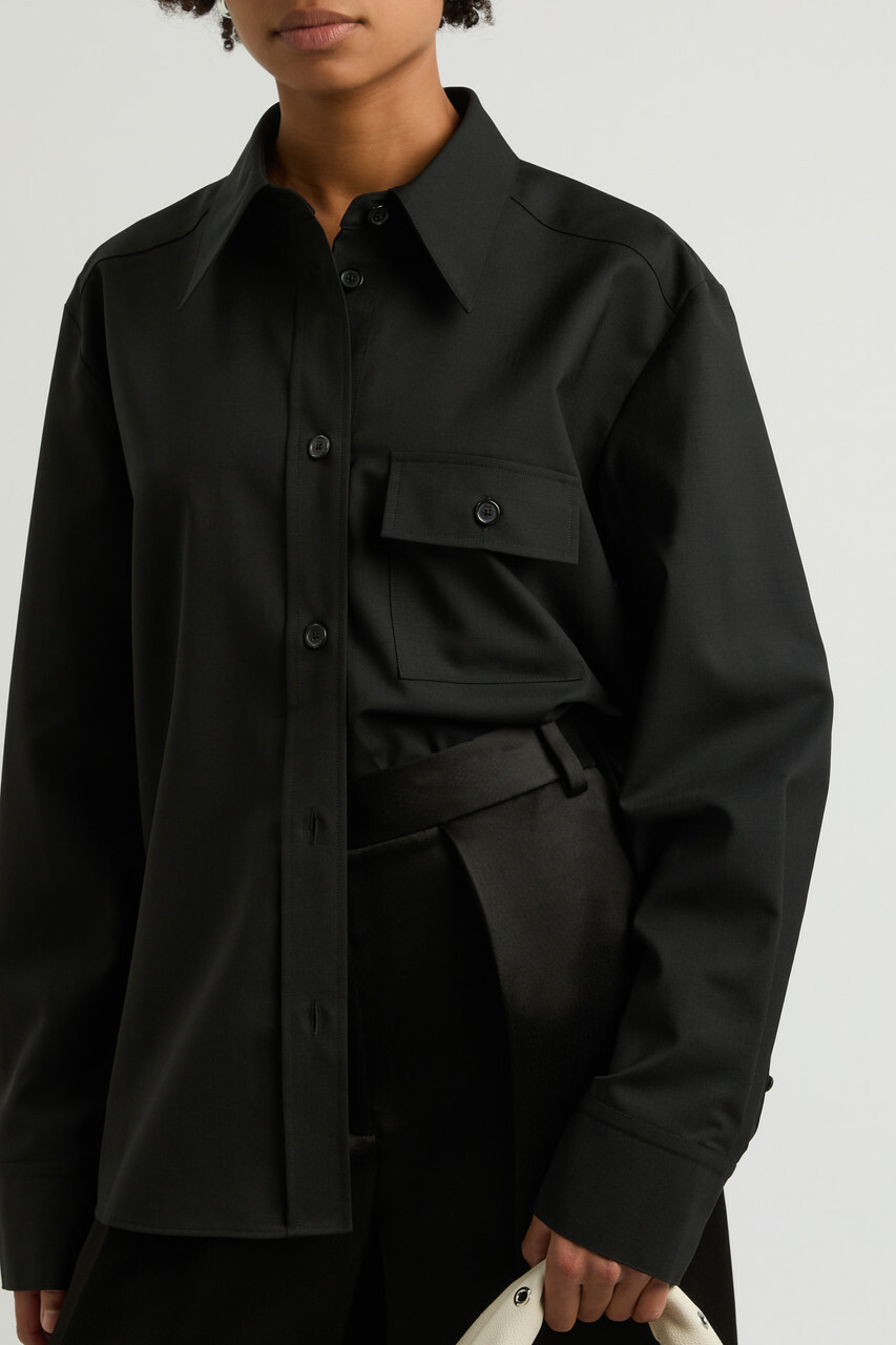 Khaite Yatty Wool Shirt Black