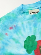 POLITE WORLDWIDE® - Proccoli Printed Tie-Dyed Cotton-Jersey T-Shirt - Blue
