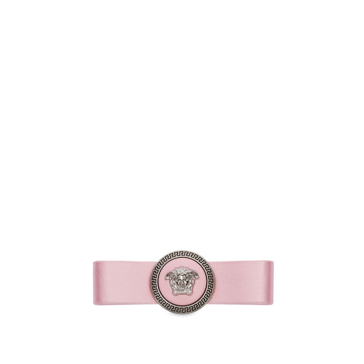 Photo: Versace Women's Right Gianni Ribbon Hair Pin in Pastel Pink/Palladium 