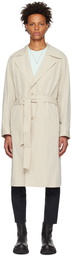 Solid Homme Beige Single-Breasted Trench Coat