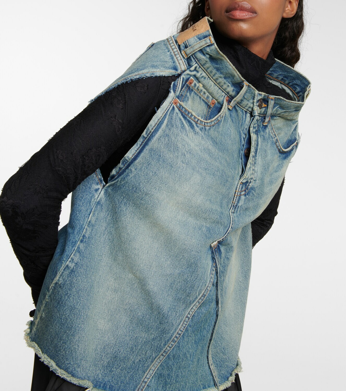 【関税＆送料込み】Balenciaga Off Shoulder Denim Jacket 関税送料込み】Balenciaga OFF SHOULDER デニムジャケット