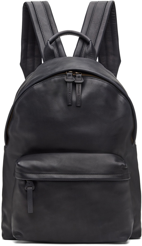 Photo: Officine Creative Black Leather Backpack