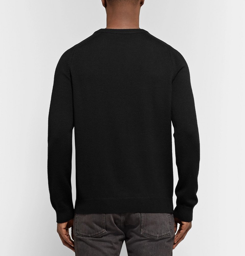 Saint Laurent - Logo-Embellished Wool Sweater - Men - Black