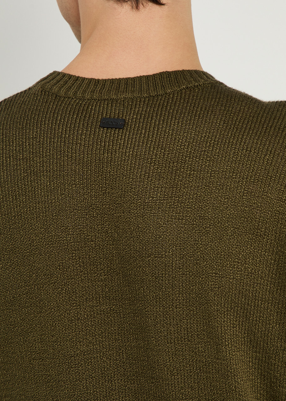 Tods Crew-neck Cotton-knit Jumper Brown