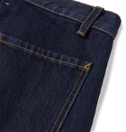 Tempus Now - Navy Wide-Leg Brushed Cotton-Blend Trousers - Blue