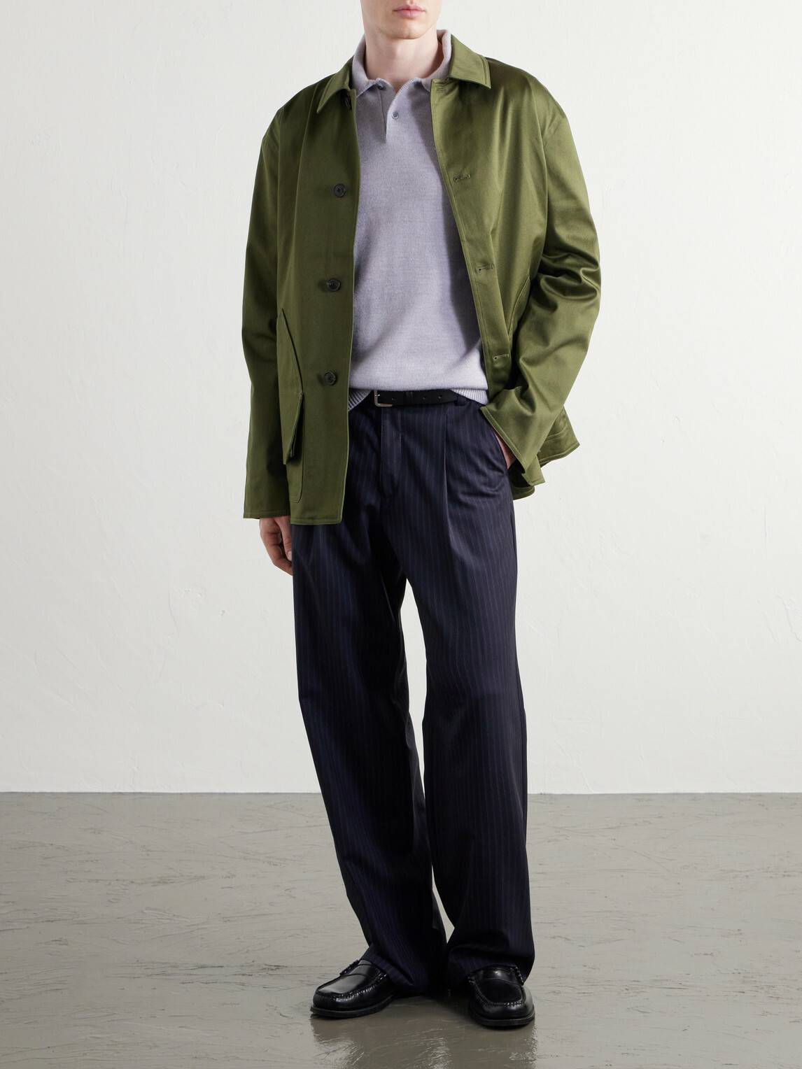 Mr P. - Merino Wool Polo Shirt - Gray