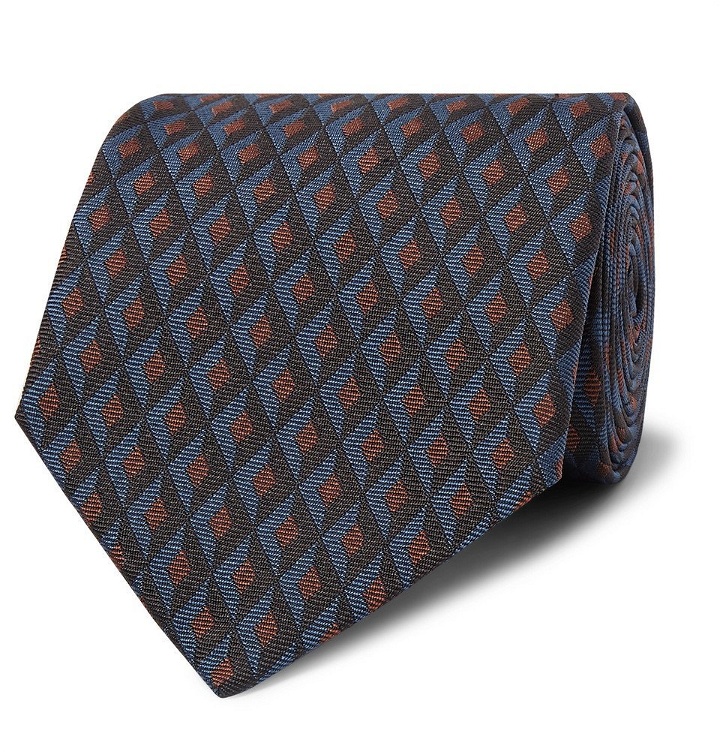 Photo: Dunhill - 8cm Textured Mulberry Silk-Jacquard Tie - Men - Blue