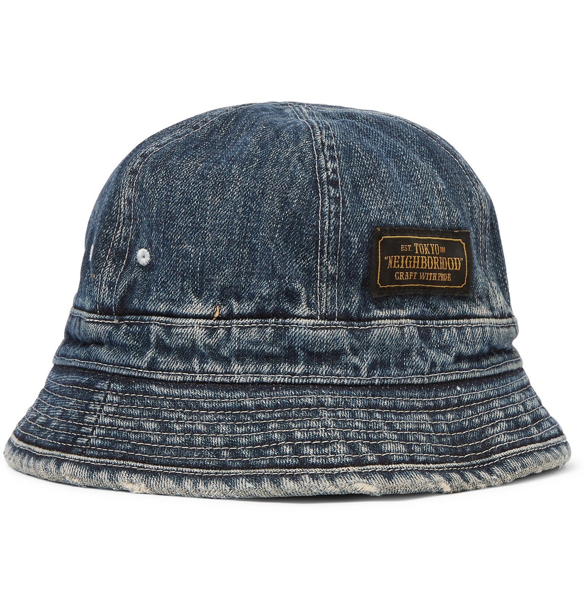 Neighborhood - Savage Distressed Denim Bucket Hat - Blue Neighborhood