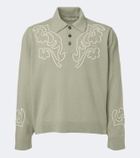Bode Blaze embroidered wool polo sweater