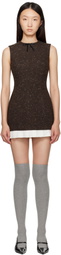 SHUSHU/TONG Brown Sleeveless Slim-Fit Minidress