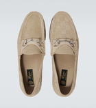 Gucci Horsebit 1953 GG debossed suede loafers