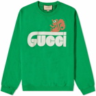 Gucci Men's Animal Logo Crew Sweat in Green