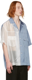 Feng Chen Wang Blue & White Semi-Sheer Shirt