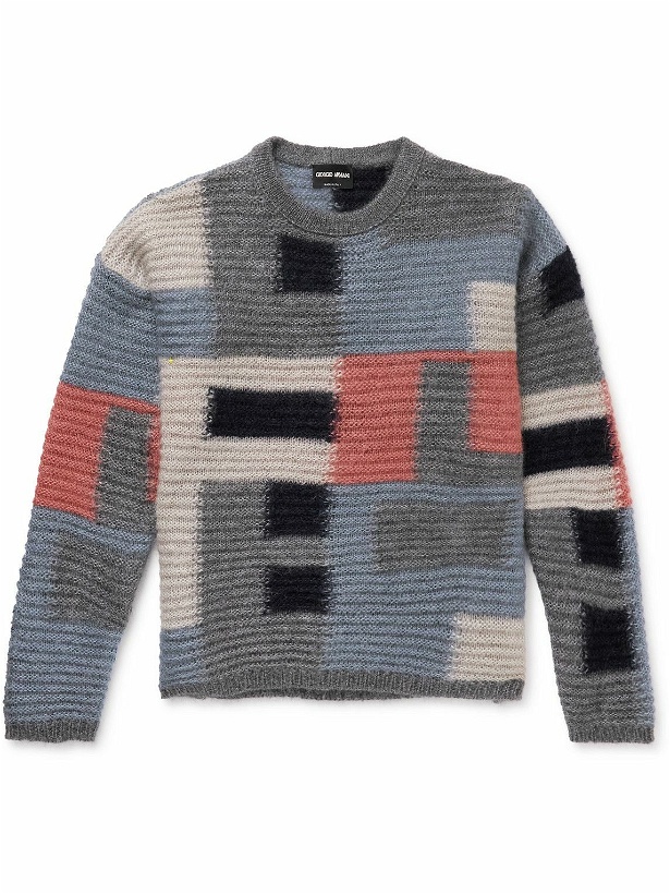 Photo: Giorgio Armani - Intarsia Mohair and Silk-Blend Sweater - Multi