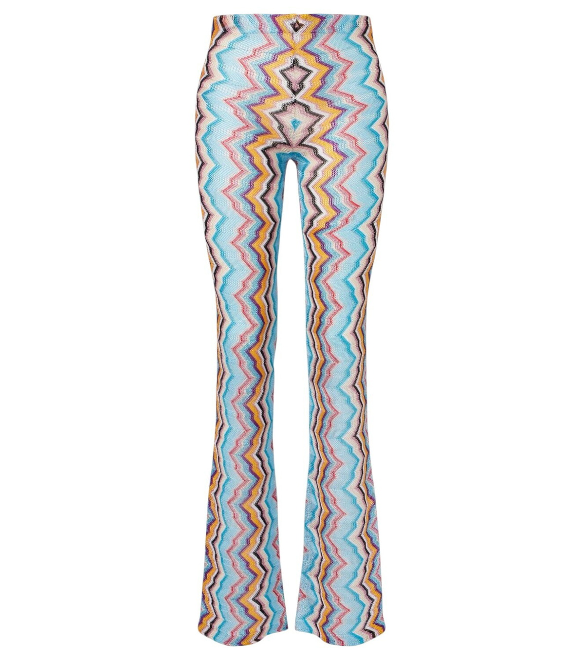 パンツ Missoni Gold Lame Chevron Viscose Flare Pants Flare trousers in zig zag lamé viscose