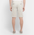 Canali - Cotton-Blend Twill Shorts - Off-white