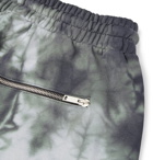 Palm Angels - Tie-Dyed Loopback Cotton-Jersey Drawstring Shorts - Gray