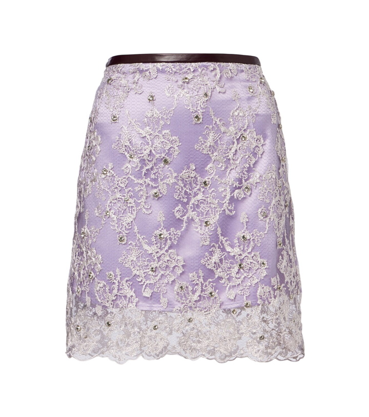 Photo: Jacques Wei Embellished lace miniskirt