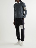 Thom Browne - Tapered Striped Wool Trousers - Blue